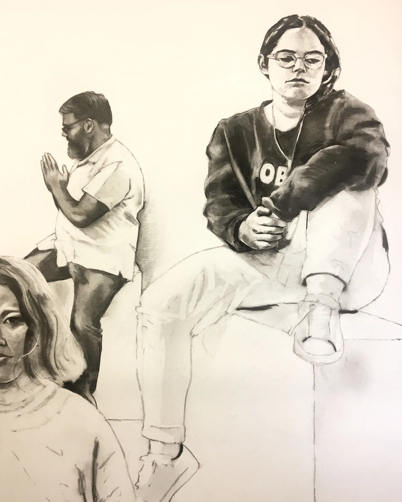   Dispossession Left Panel &nbsp;(in progress, detail) 2017 114 x 190cm Willow on Arches 