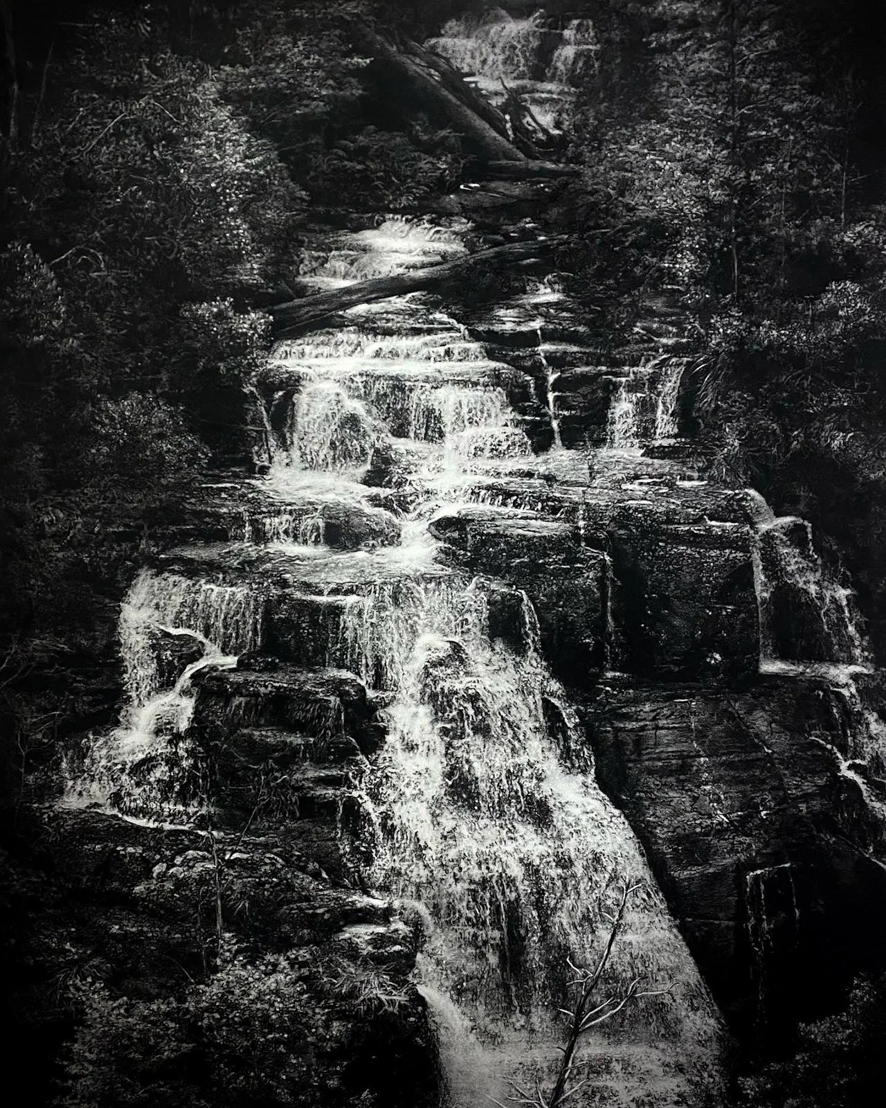   Fire History  2021 86 x 104 cm Compressed charcoal on Arches 