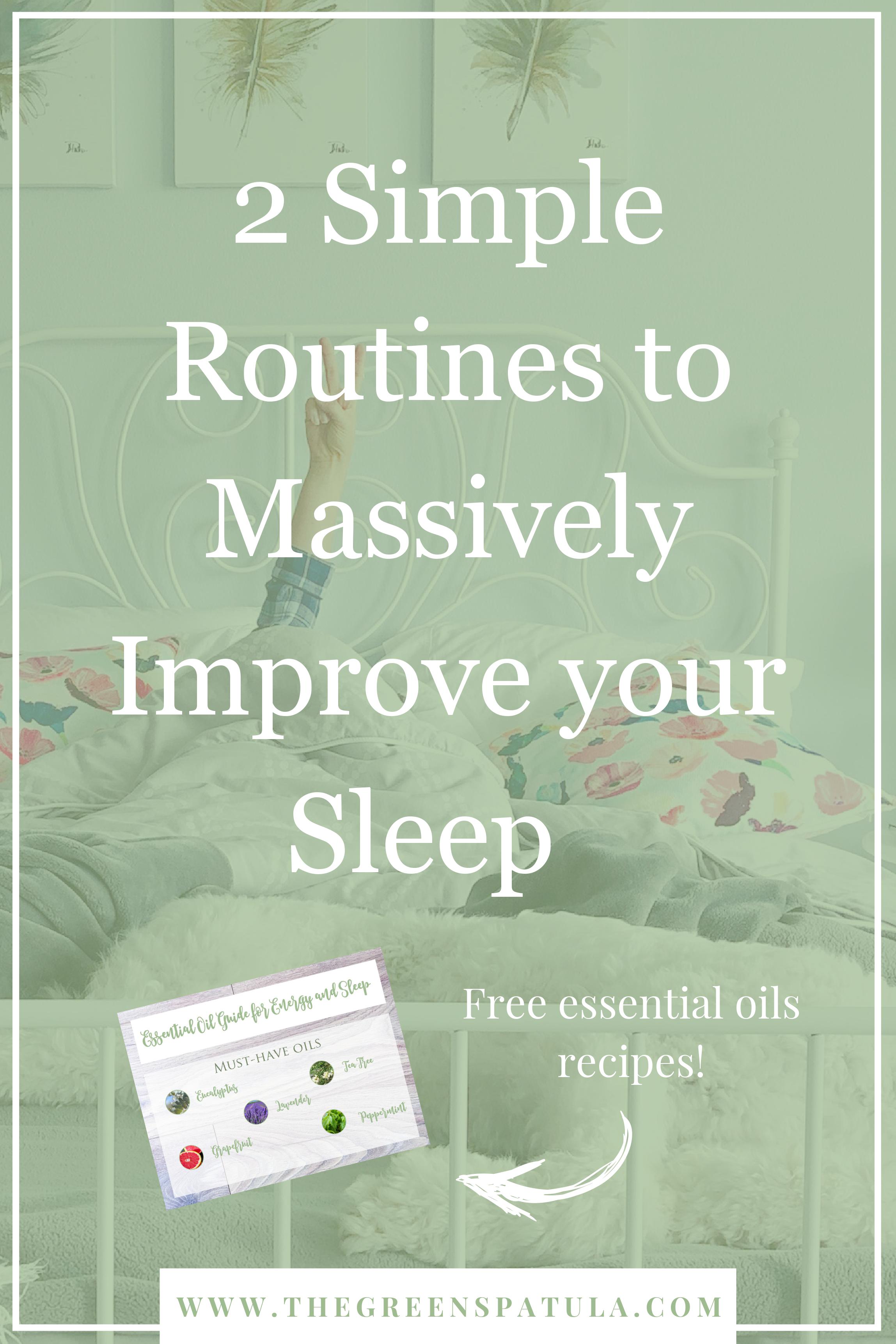 2 simple routines to massively improve your sleep - Create relaxing evening and morning routines so you can fall asleep quicker and wake up refreshed (even if you’re not a morning person). Discover why professional athletes and celebrities like Tom Brady, Beyonce, and Jennifer Lopez prioritize sleep as much as training or rehearsing! Free essential oil download so you can drift off to sleep on a cloud of relaxation. #essentailoils #yl #sleep #bettersleep #plantbased #holistic #holistichealth #stressless #weightloss
