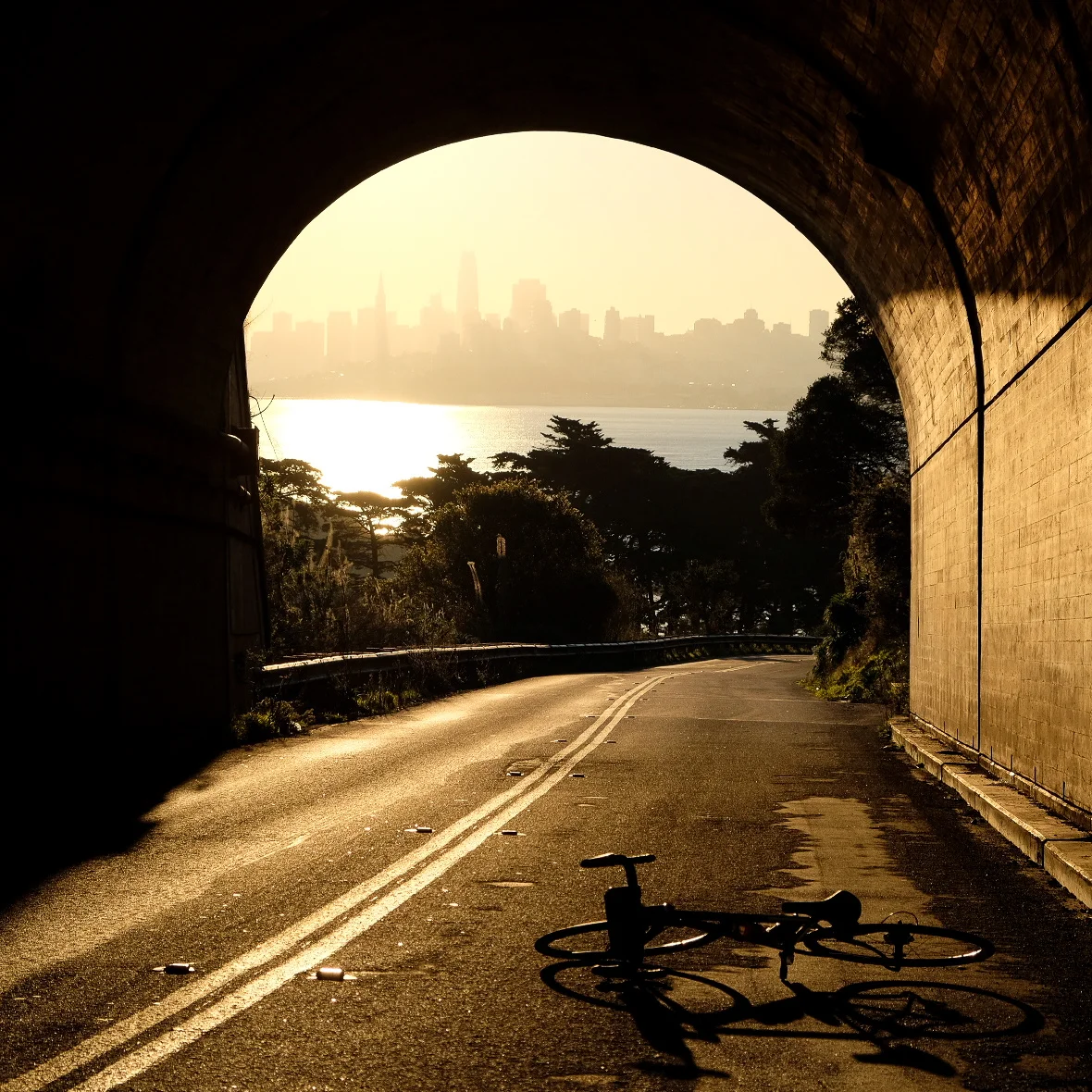 San Francisco on the morning horizon.