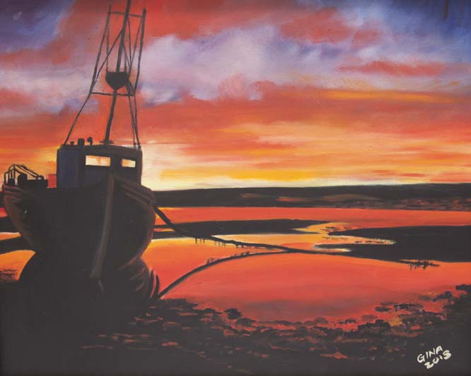 'Sunset at Low Tide', Regina Eracleous, oil on canvas.jpg