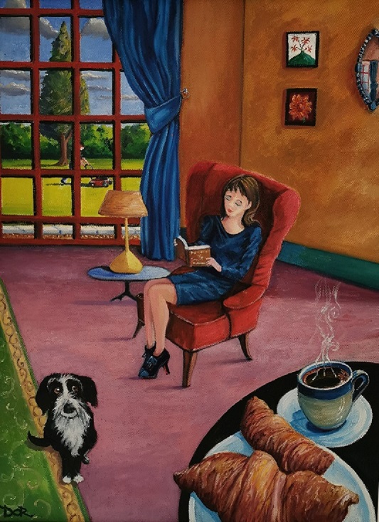'Coffee and Croissants',Desie O'Reilly, Oil on canvas.jpg