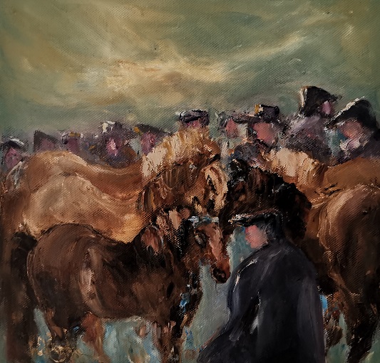 'Leitrim Horse Fair',Marian O'Donoghue, Oils.jpg
