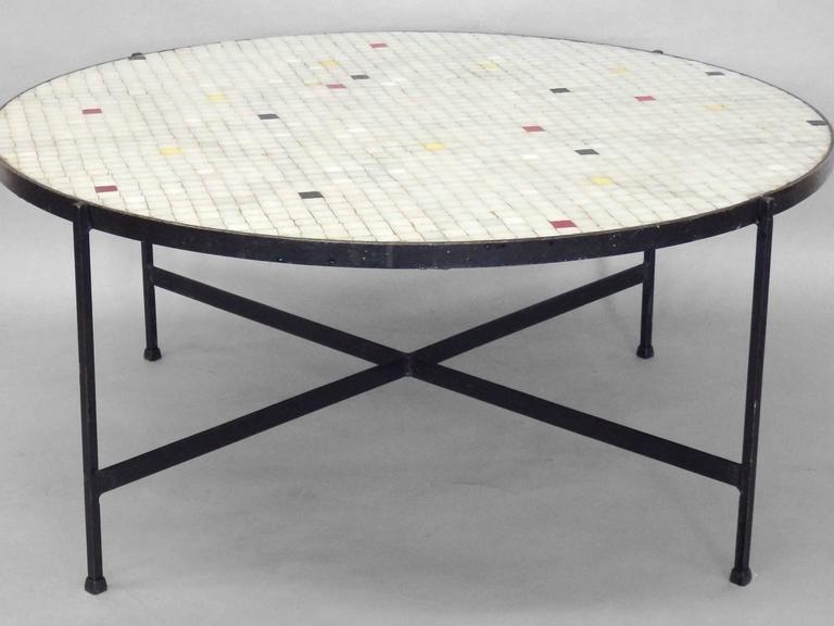 Inset Glass Tile Top Coffee Table, Tile Top Coffee Table