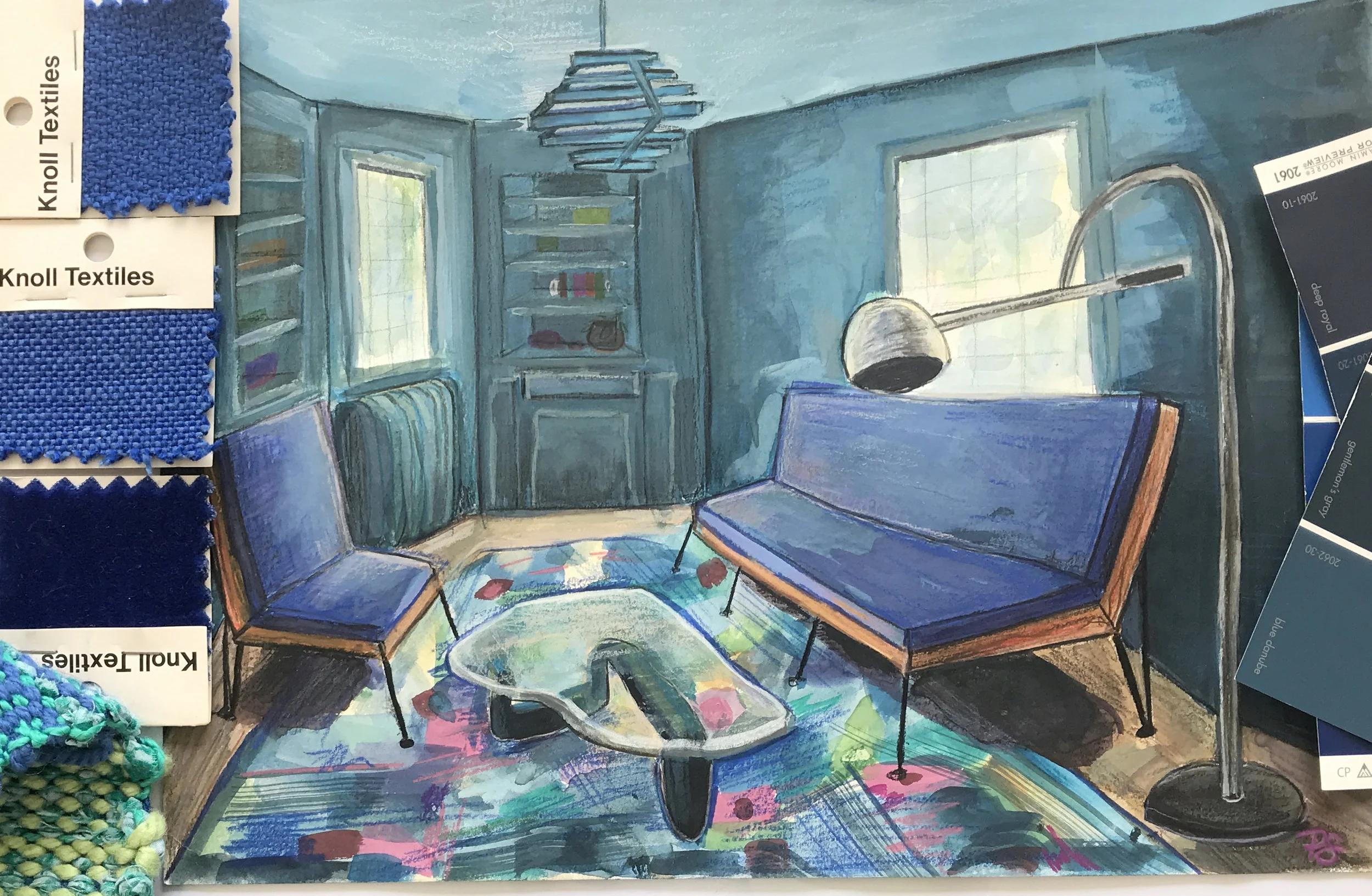 'The Blue Room' sketch study by Paula Schubatis