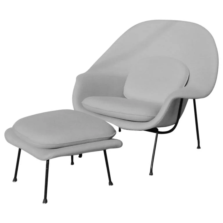 womb chair and ottoman