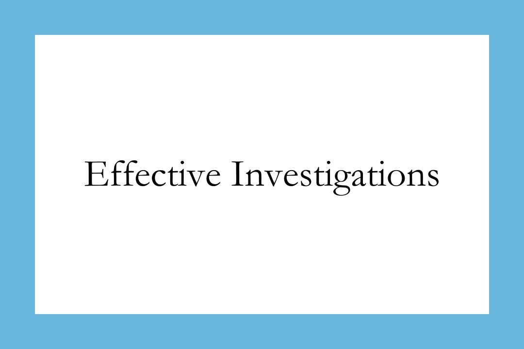 Effective Investigations Workshop