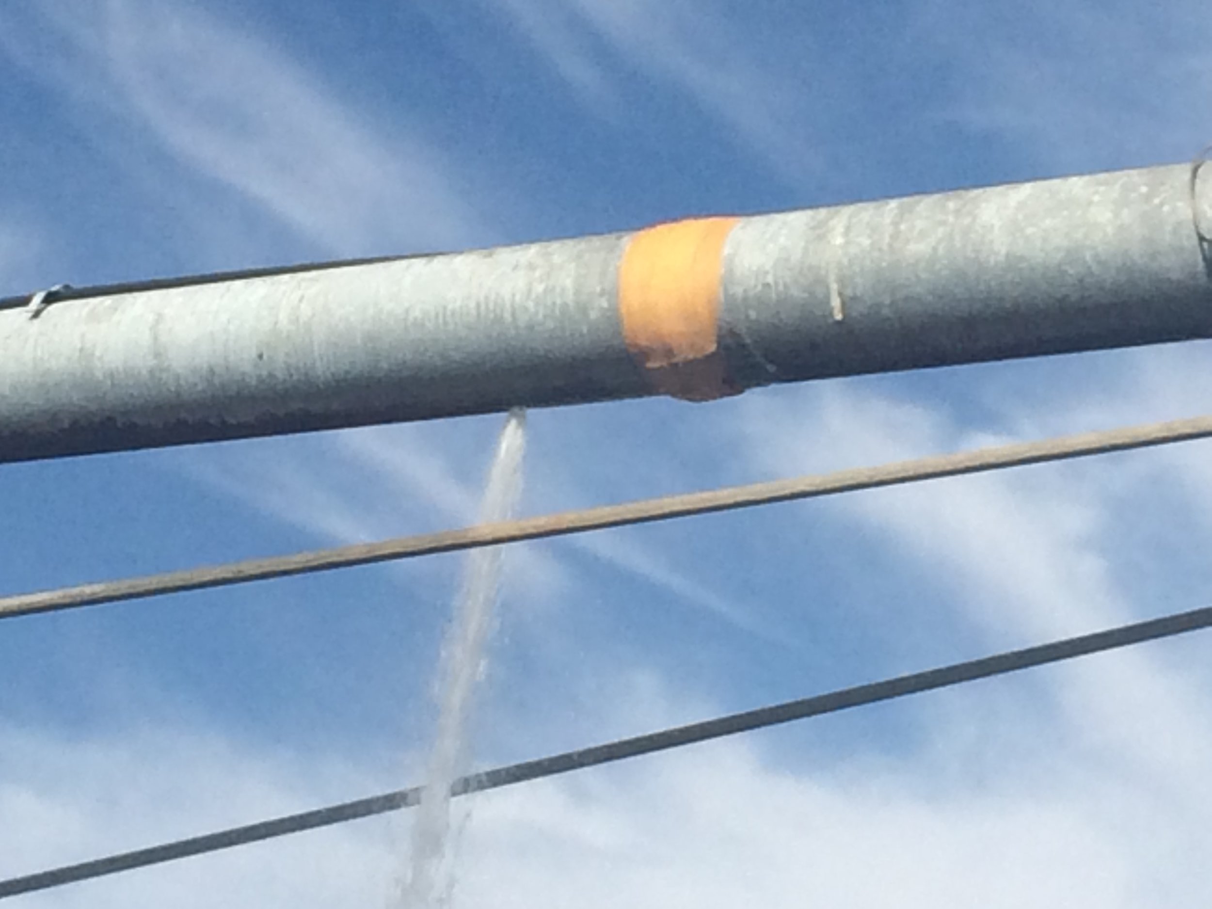 Puncture in a Pivot irrigation system