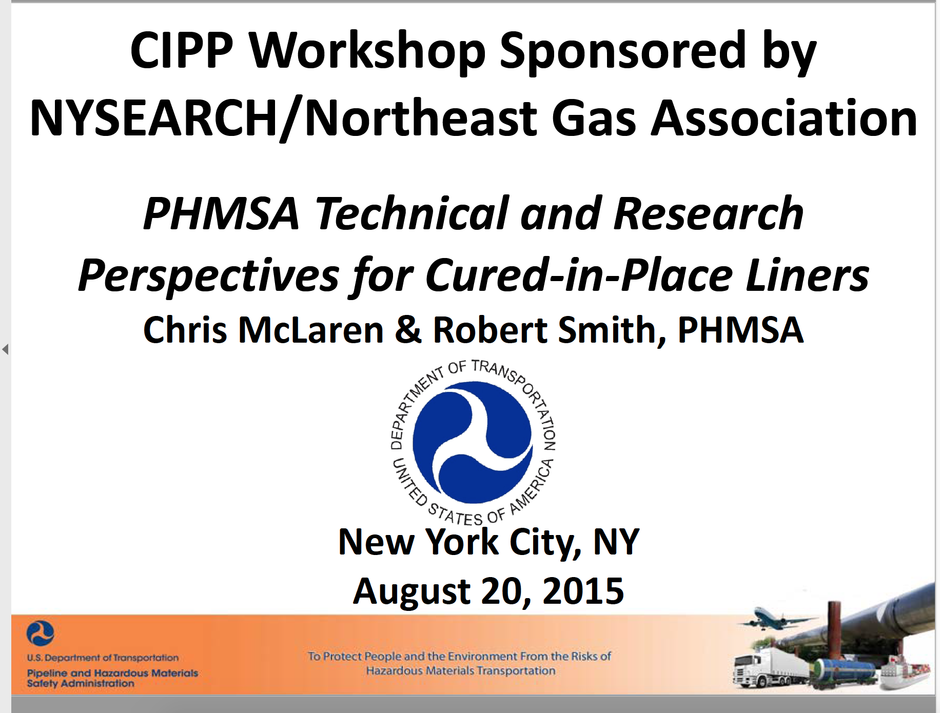 PHMSA Perspectives for CIPL 2015