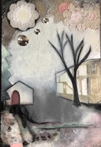 Carla Winterbottom, Every Molecule Matters , pastel, oil paint, spray paint, fabric, paper, 2019
