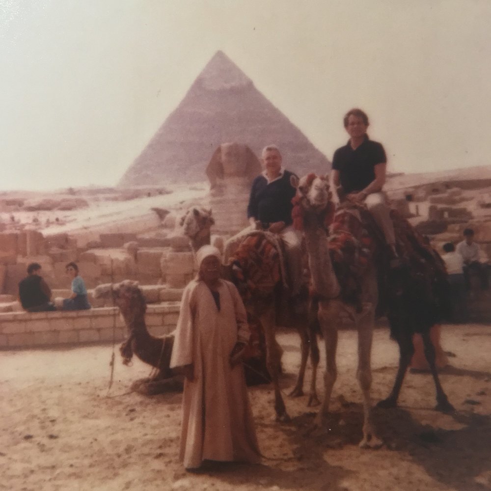   Paul Reisch and Bret Adams in Egypt. Date unknown.  