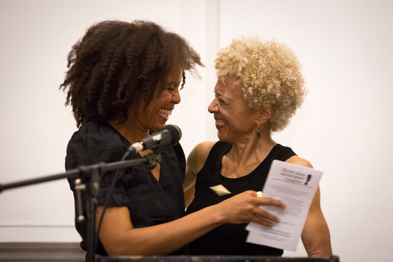  Eisa Davis and Margo Jefferson embrace as they honor Tooth of Time Award Winner Adrienne Kennedy. 