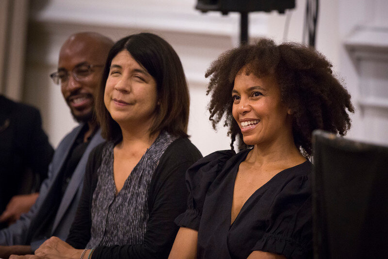 Left to Right: Dave Harris, Naomi Lizuka and Eisa Davis watch a musical performance at the 2019 Idea Awards for Theatre. 