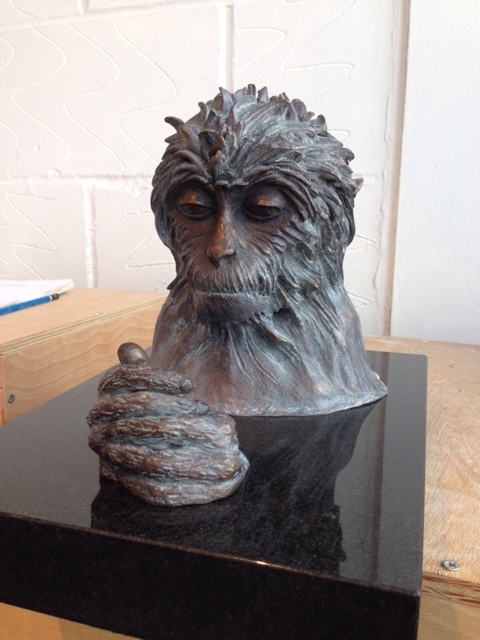 Jilly Vainer's macaque 'Snow Monkey' will be exhibited at the Mall Galleries as part of the Wildlife Artist of the Year 2017 exhibition