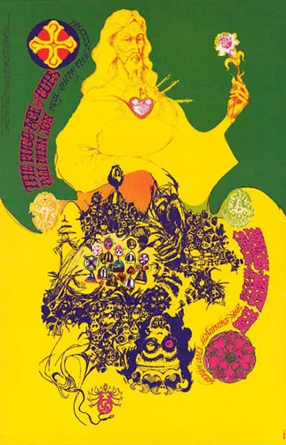 Fugs April 12-14, 1968 at the Avalon Ballroom. Artist: Jaxon. BUY NOW