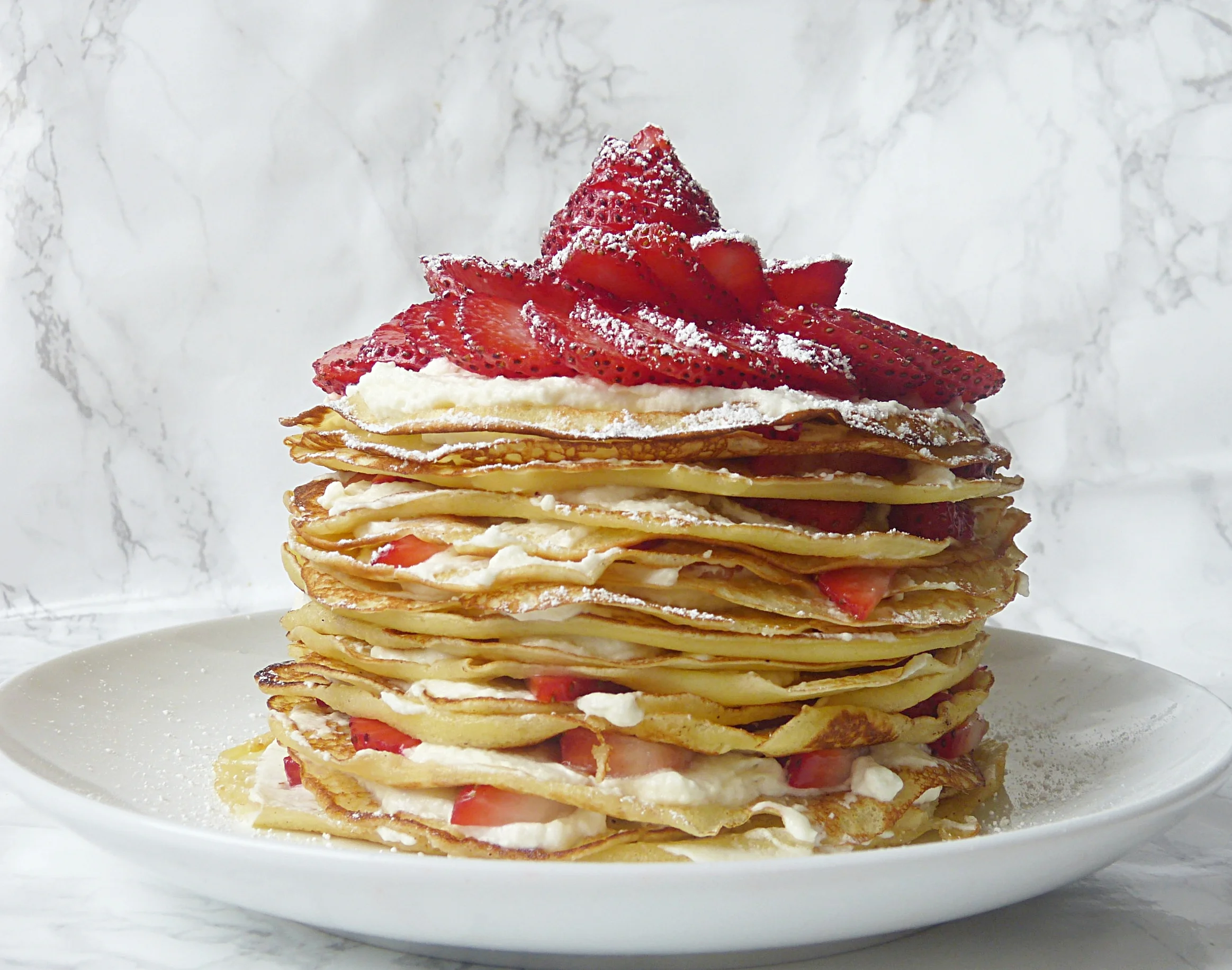 Strawberries & Cream Crepe Cake