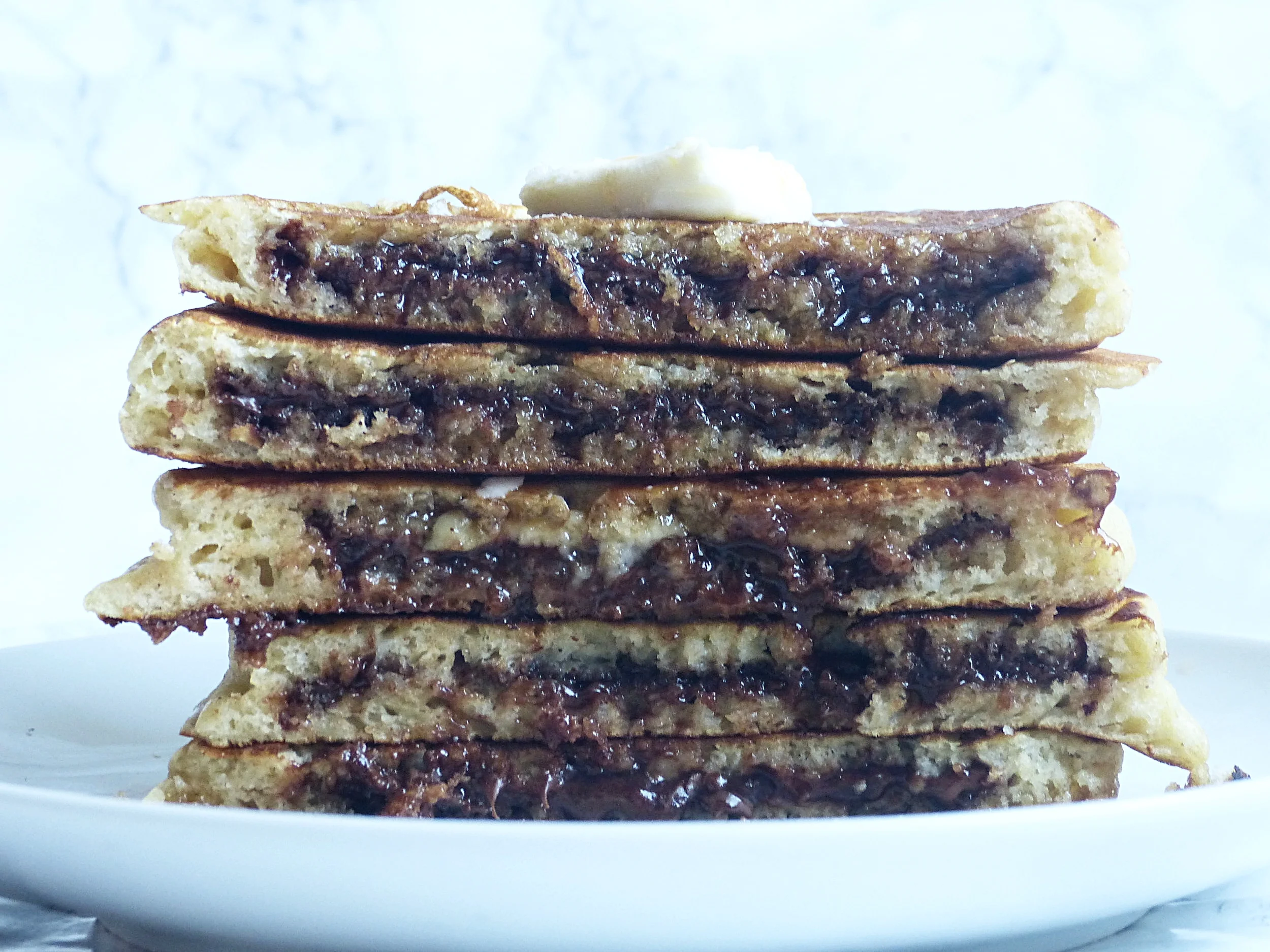 Nutella Stuffed Buttermilk Pancakes