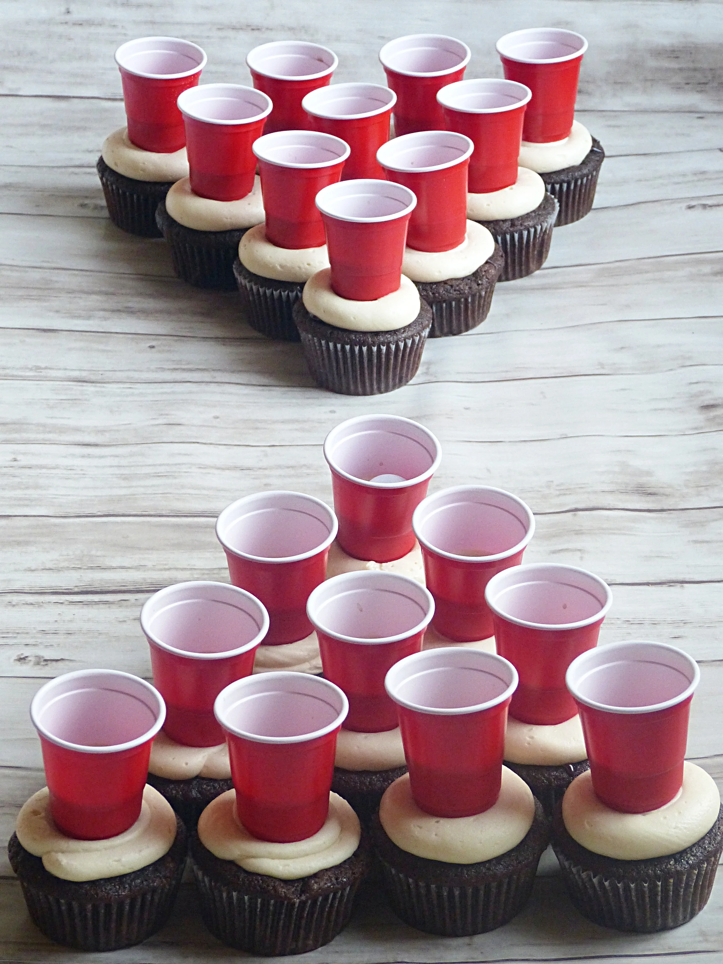 Beer Pong Cupcakes