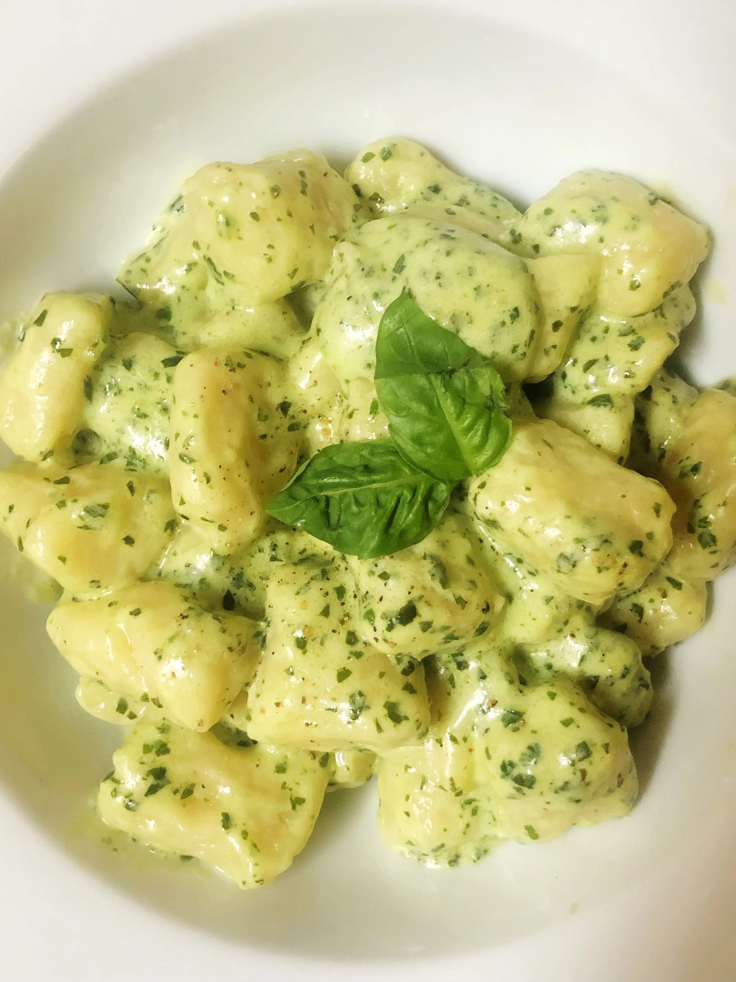 Gnocchi with Pesto Cream Sauce
