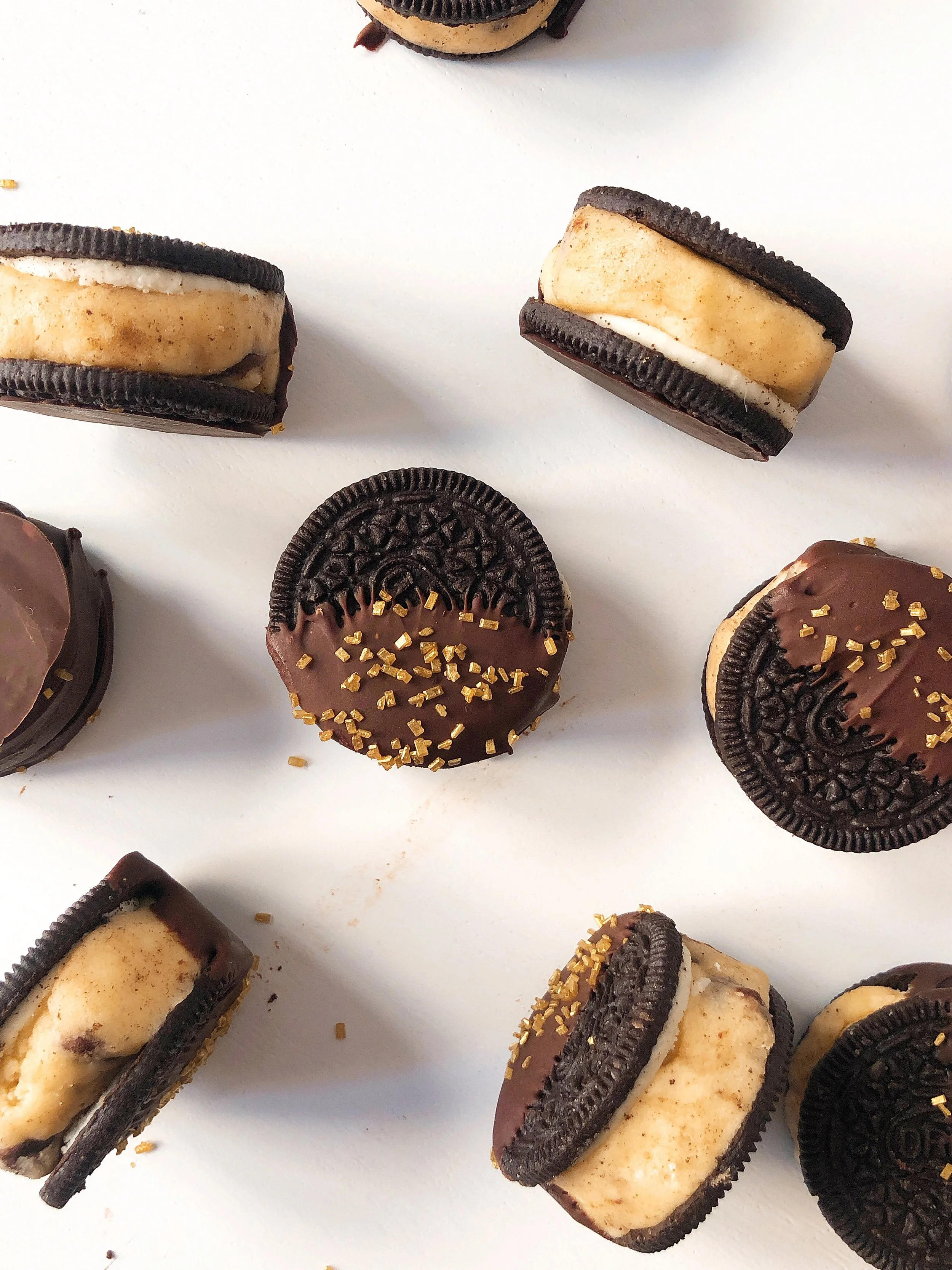 Cookie Dough Stuffed Chocolate Dipped Oreos