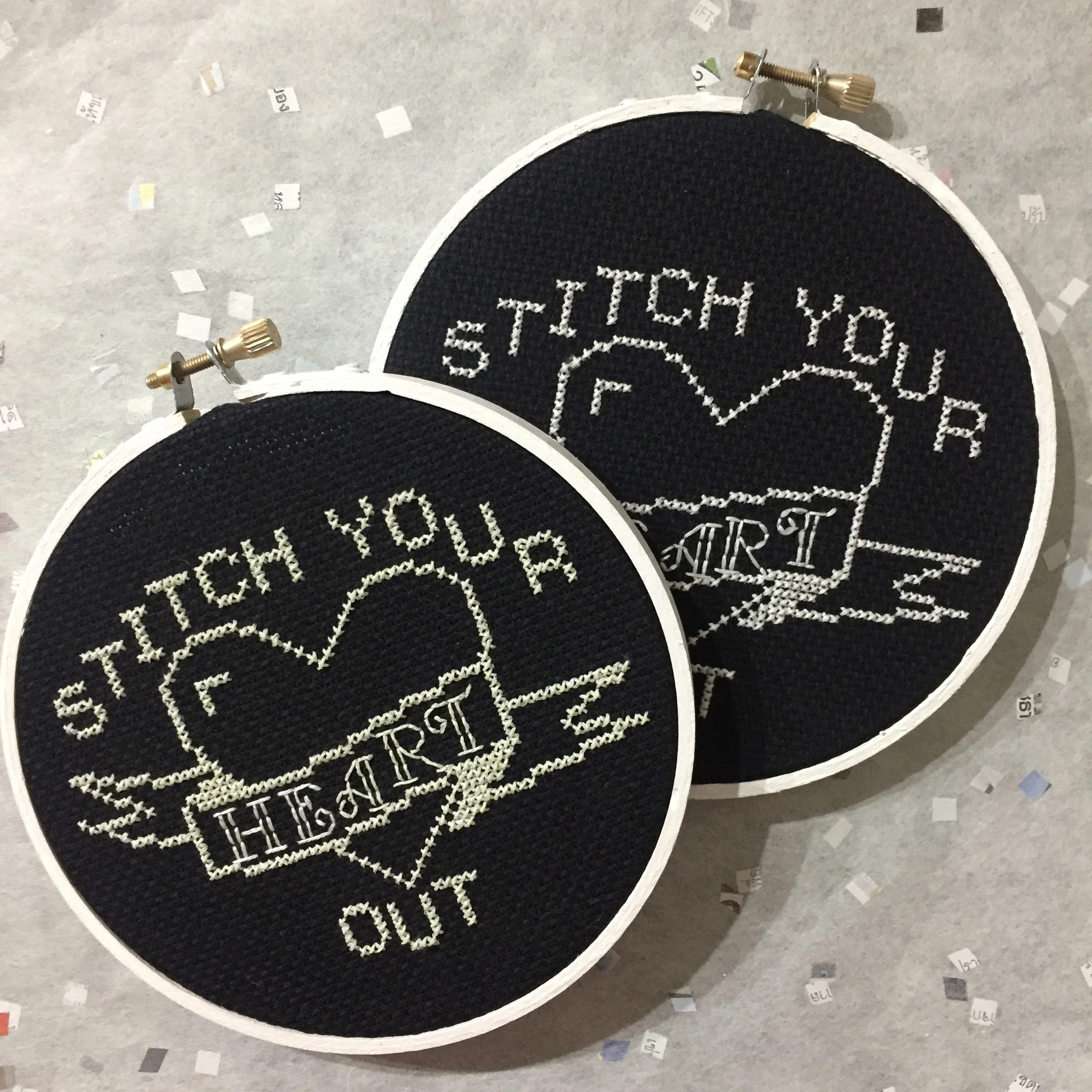 Bottom left: Kreinik version; Top right: DMC version