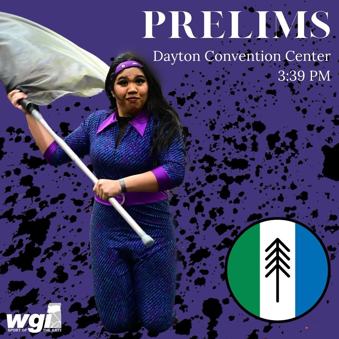 Happy prelims day! We can&rsquo;t wait to perform in WGI Prelims this afternoon at 3:39pm in the Dayton Convention Center! Good skill to everyone performing today! #wgi #wgicolorguard #wgiprelims #wgi2024