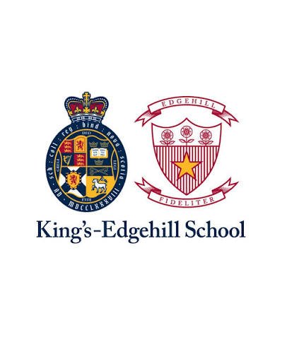 Logo of King's Edgehill School featuring a coat of arms and shield with a star, and text beneath reading 'King's-Edgehill School'.
