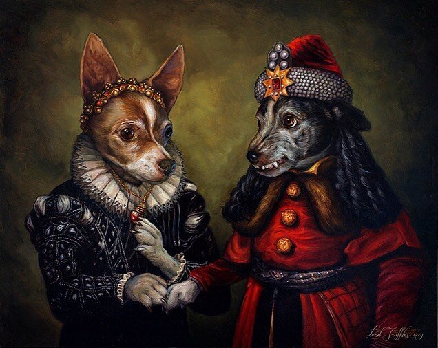 These two simply had to be presented during the month of Love. Introducing thee immortal Kiku and Cosmo. I immensely enjoyed creating this romantic portrait for @shelleyv1666 . 💫🖤🦇
.
.
#LoveNeverEnds #ImmortalBeloved #chihuahuasofinstagram #chihua