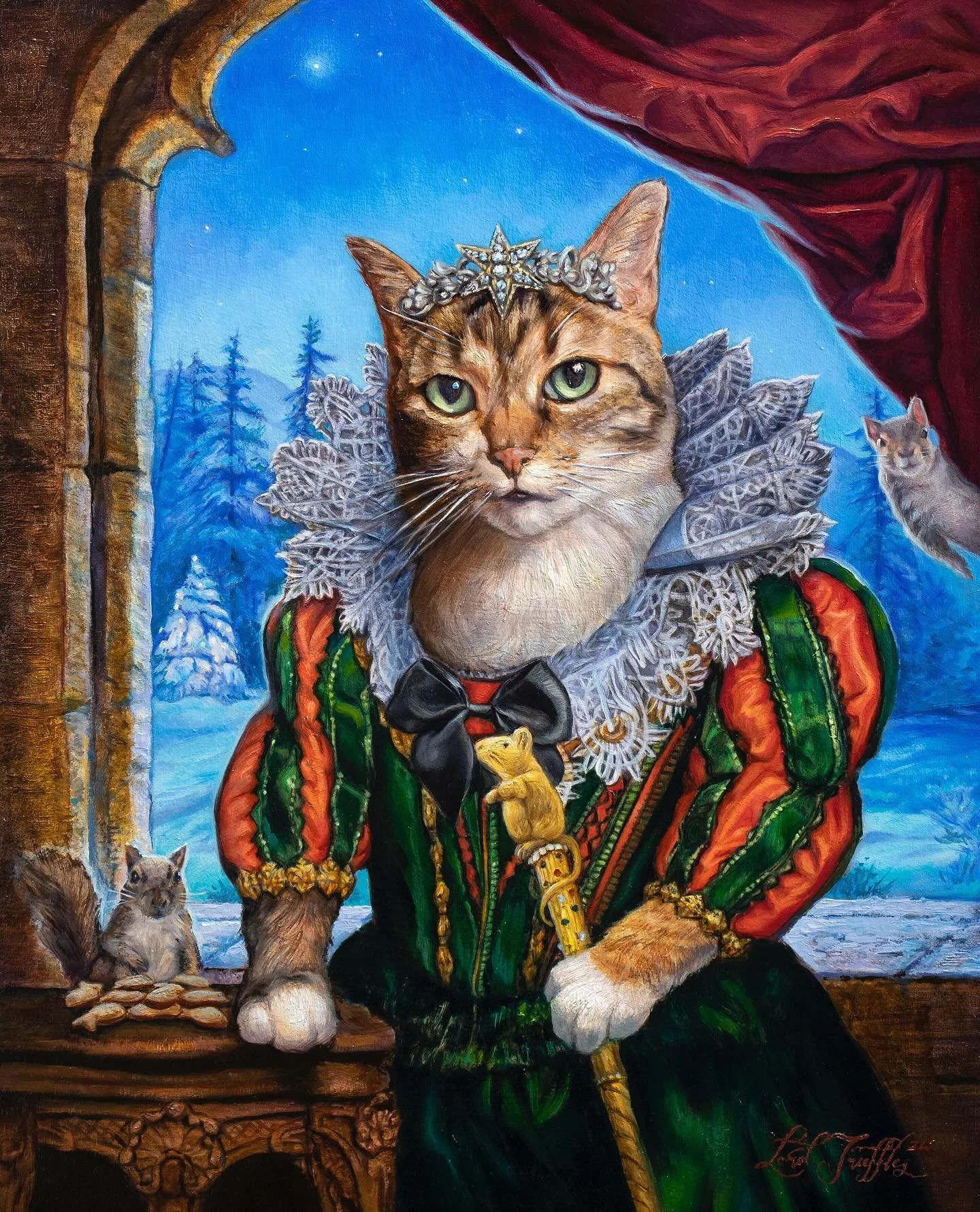 ✨Happy Holidays from Lord Truffles!✨

&lsquo;Twas such a joy painting thee portrait of this Christmas darling, Yoko. ❤️💚&hearts;️

#feline #felineart #catart #catpainting #oilpainting #petportrait #petpainting #petart #christmascat #christmastime #c