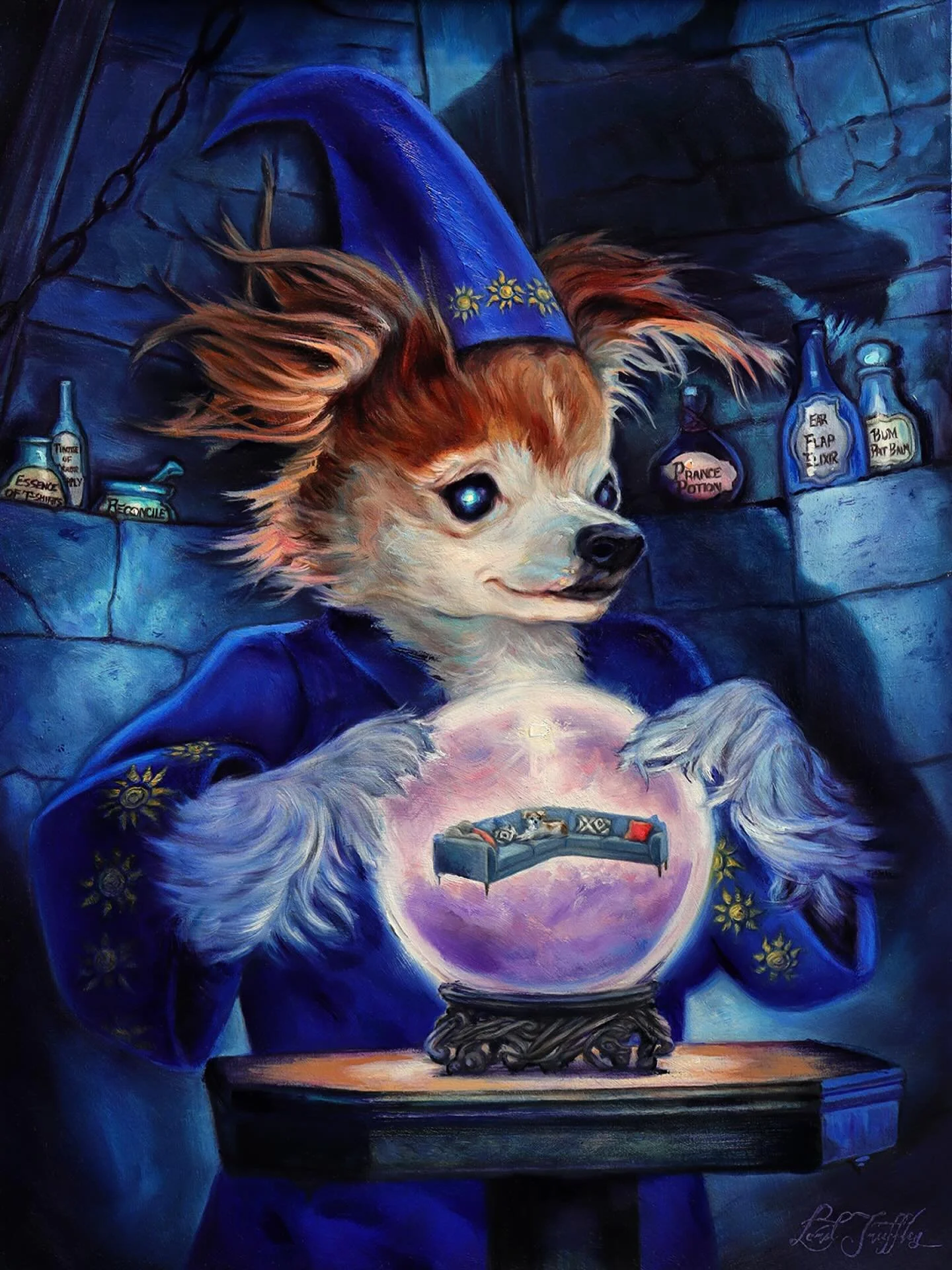 Tis best to NOT interrupt a dog when he&rsquo;s in the middle of practicing divination, transfiguration and potion making!
🪄✨🔮🛋️🍂🎃💜
Wishing you all a little extra magic this fall season!

#happyautumn #magicaldog #Chuckee #ChuckeesWish #pomlove