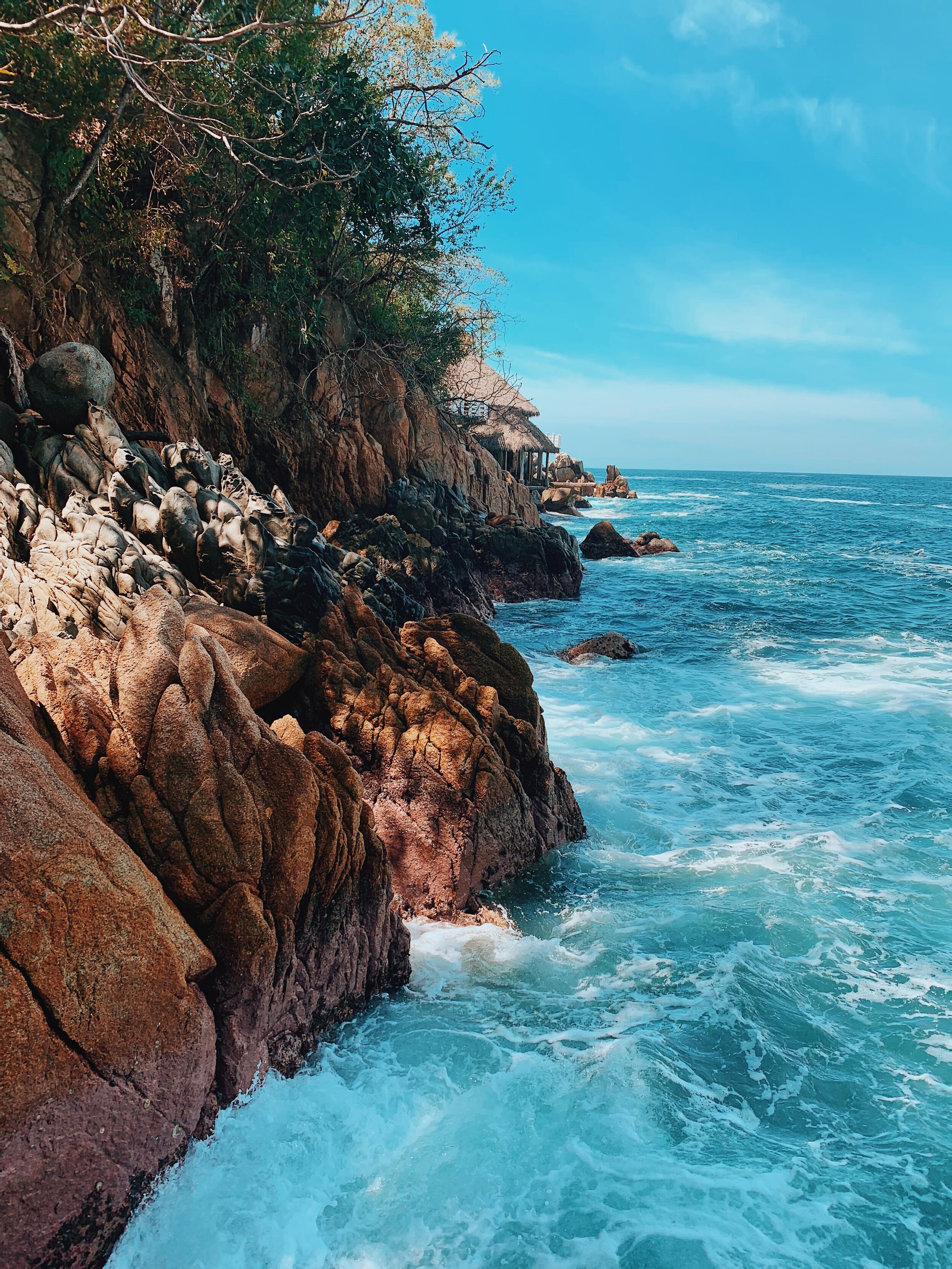 The coastline of Boca de Tomatlan along the trail to Colomitos Cove.JPG