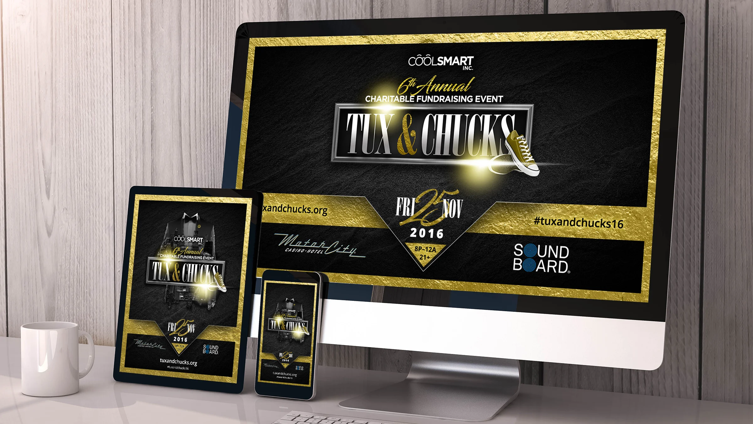 COOL SMART INC / TUX & CHUCKS - Website Design + Event Branding