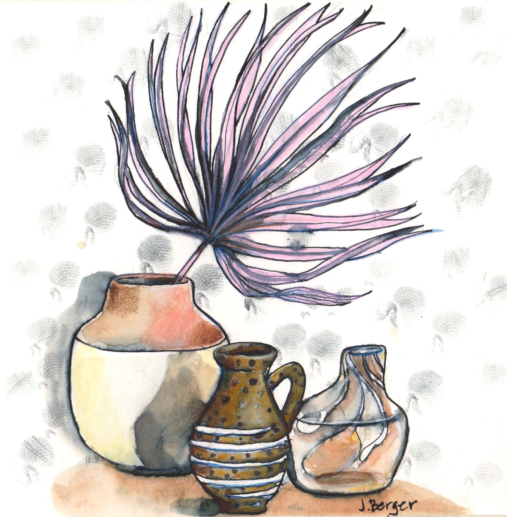 Three Vases 6" x 6"