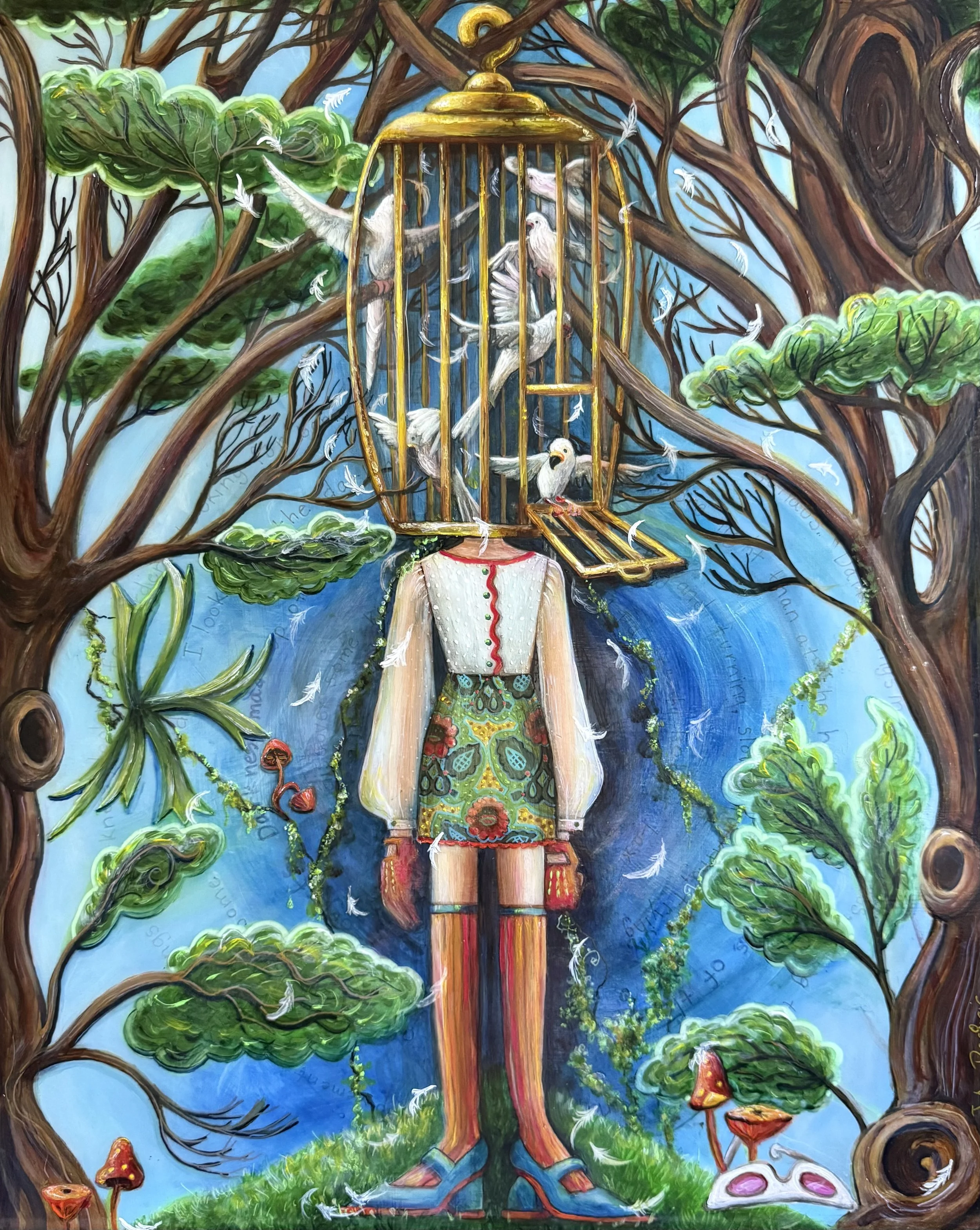 Bird Brain-16" x 20"