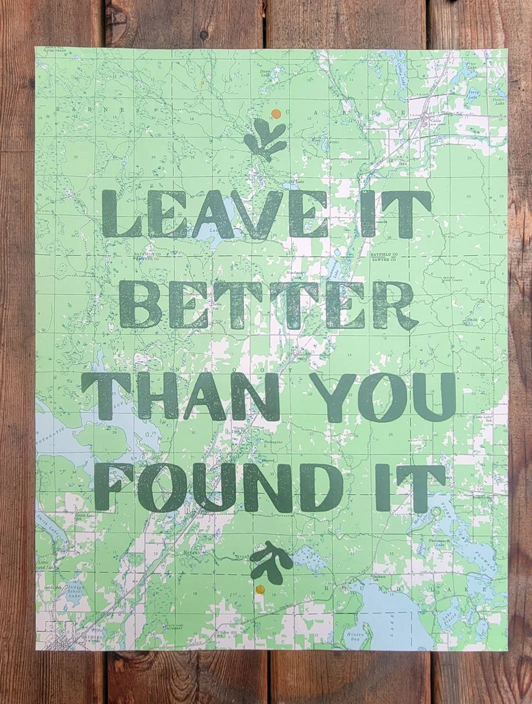 Leave It Better Print on Map
