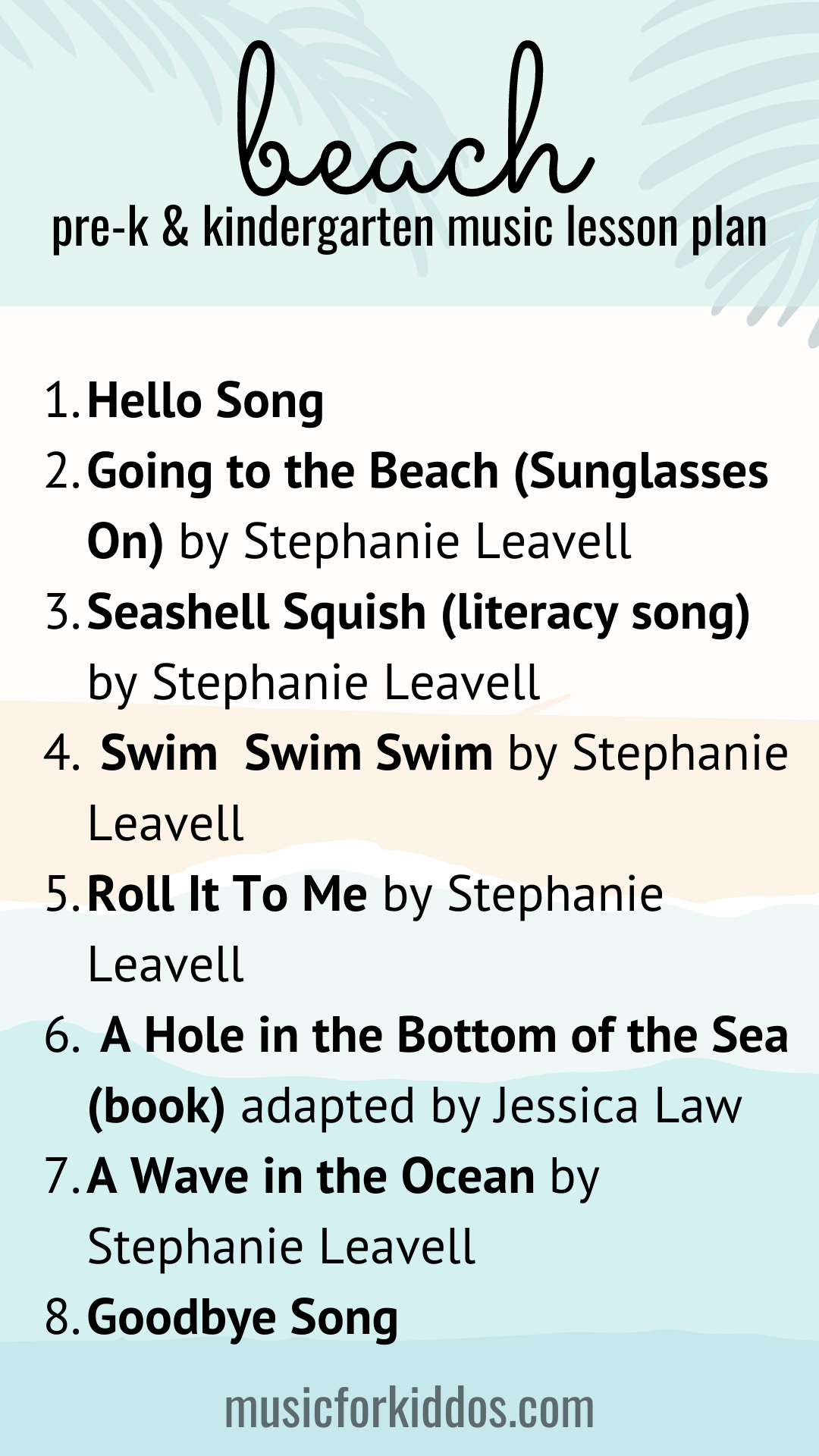 Swimming Teaching: Swimming Lesson Ideas: Songs & Lyrics