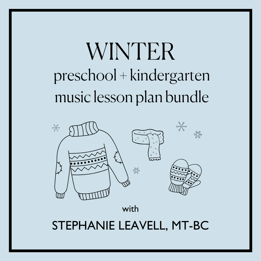 Winter Preschool + Kindergarten Music Lesson Plan Bundle