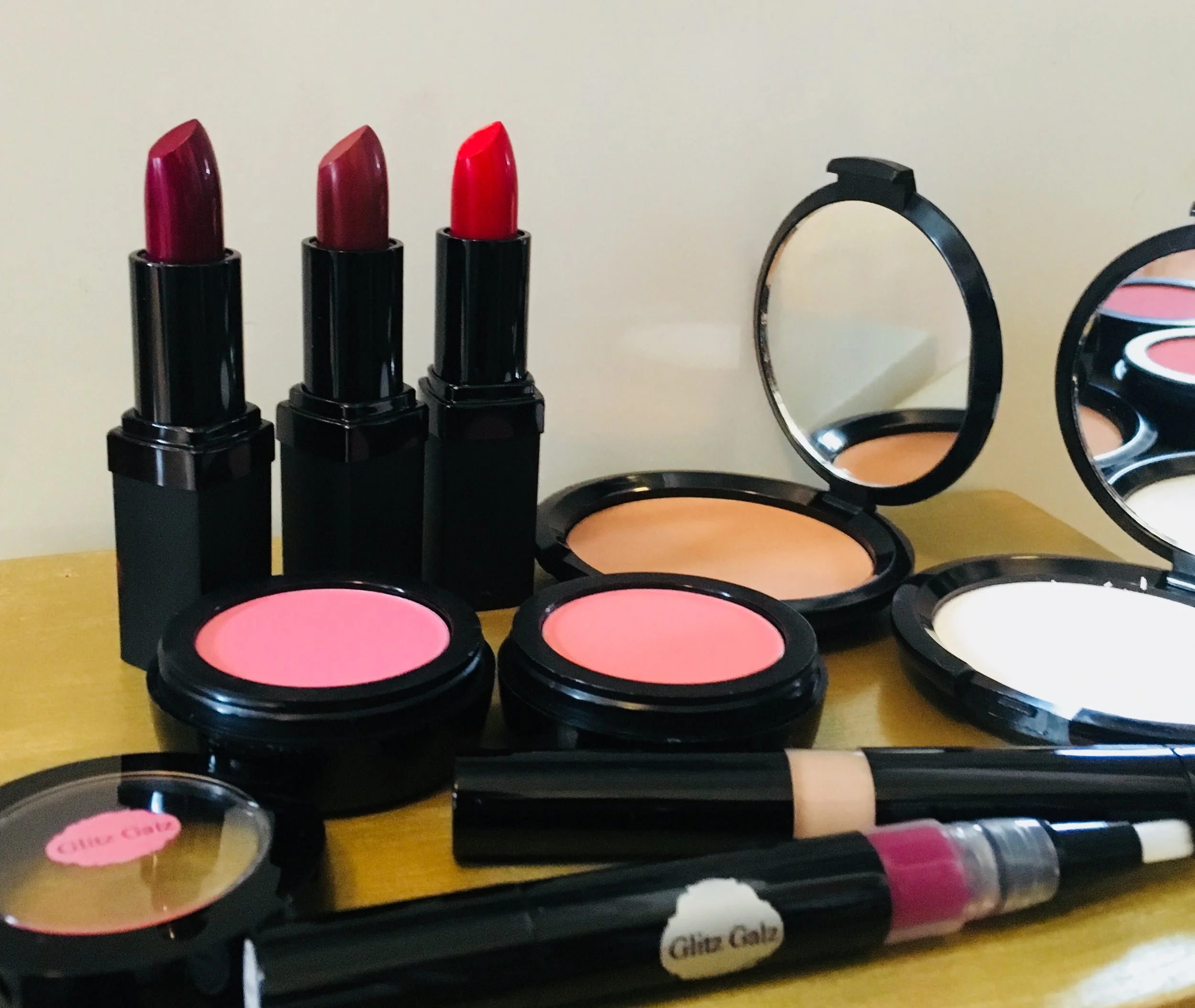 Glitz Galz make-up featuring trend shades. Now for hair...