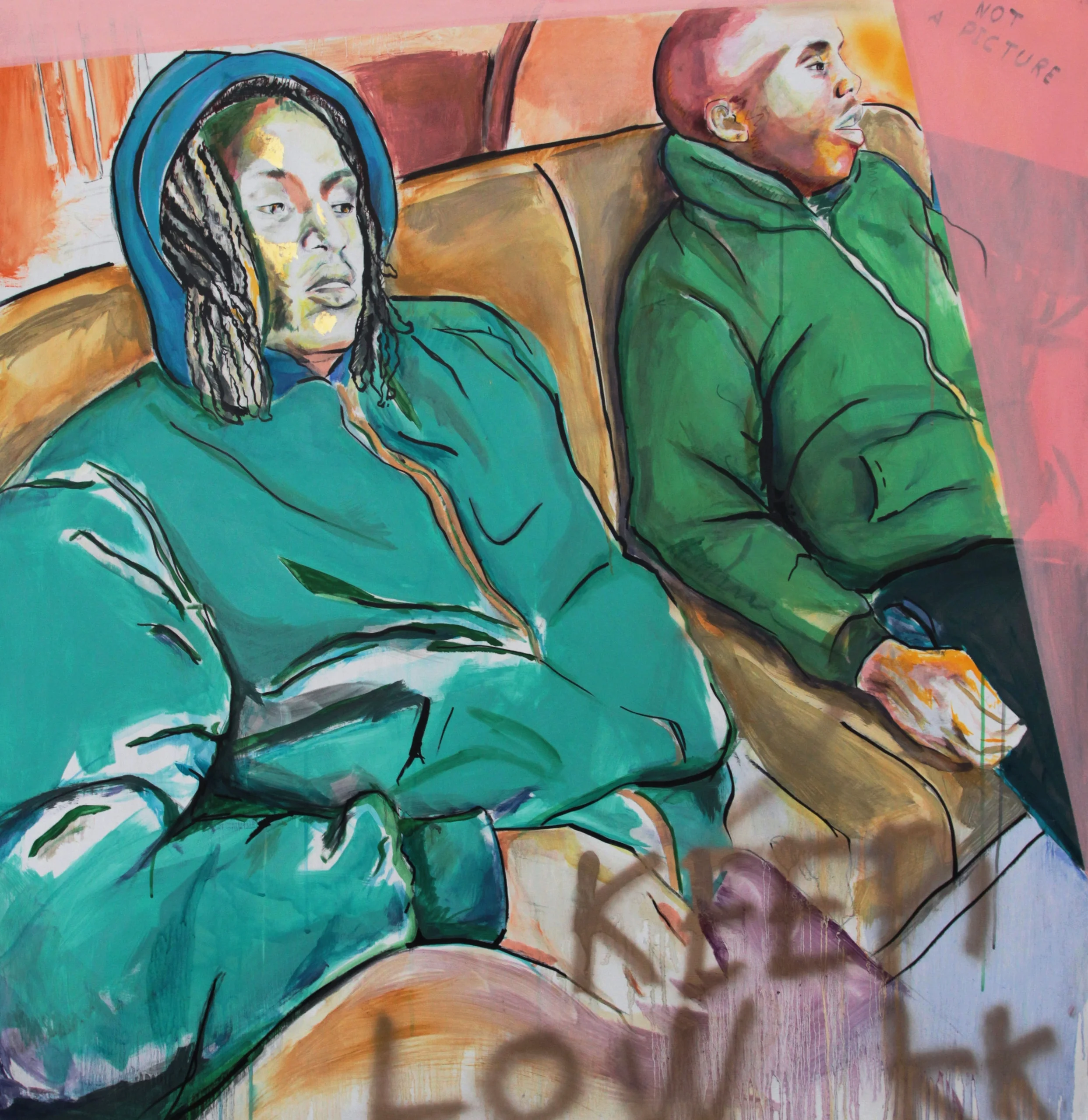 Keep it Low kk, 2017, Mix median on panel 48 x 48 in