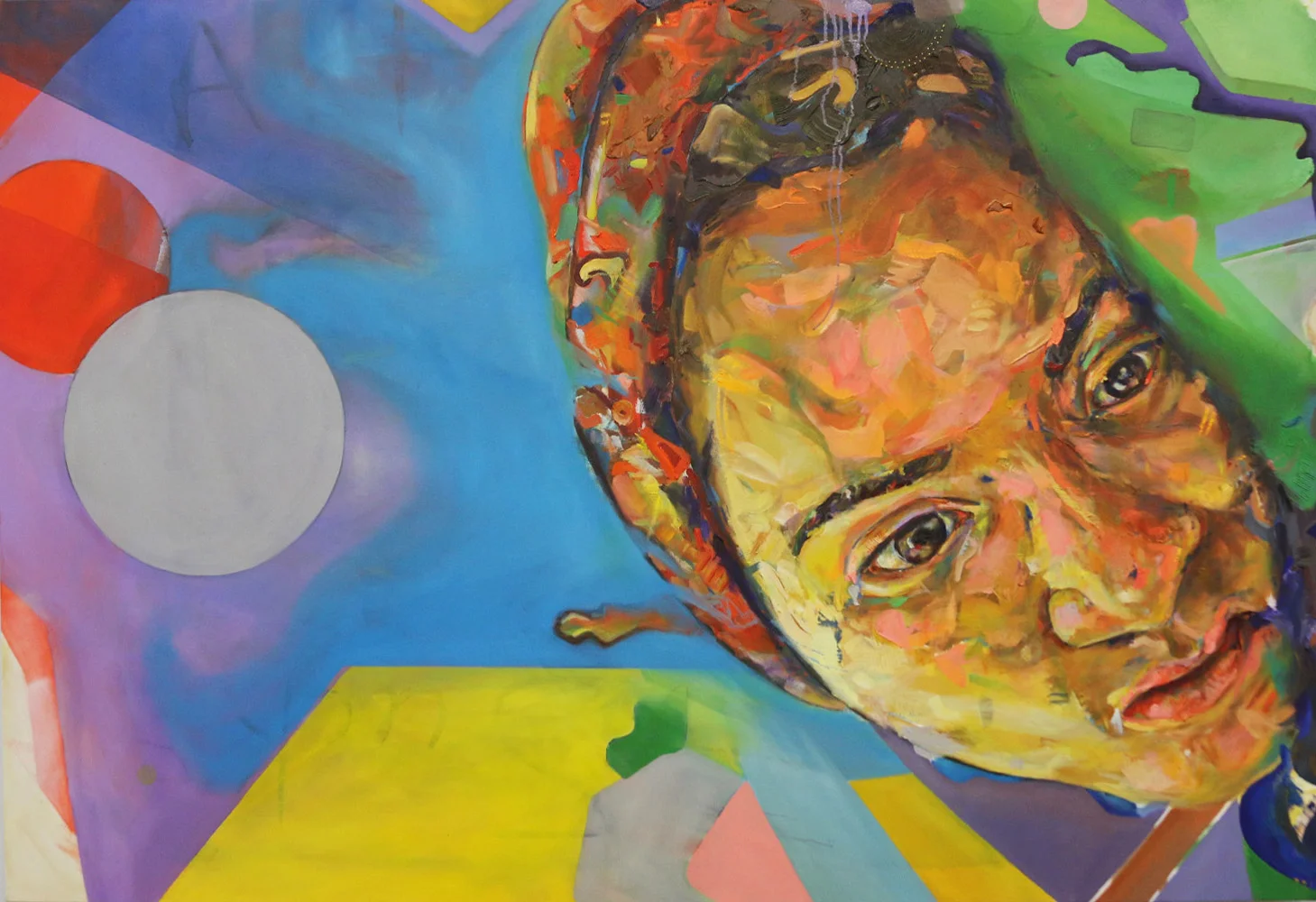 I Can Feel It Too, 2017, oil on canvas 83 x 57 in