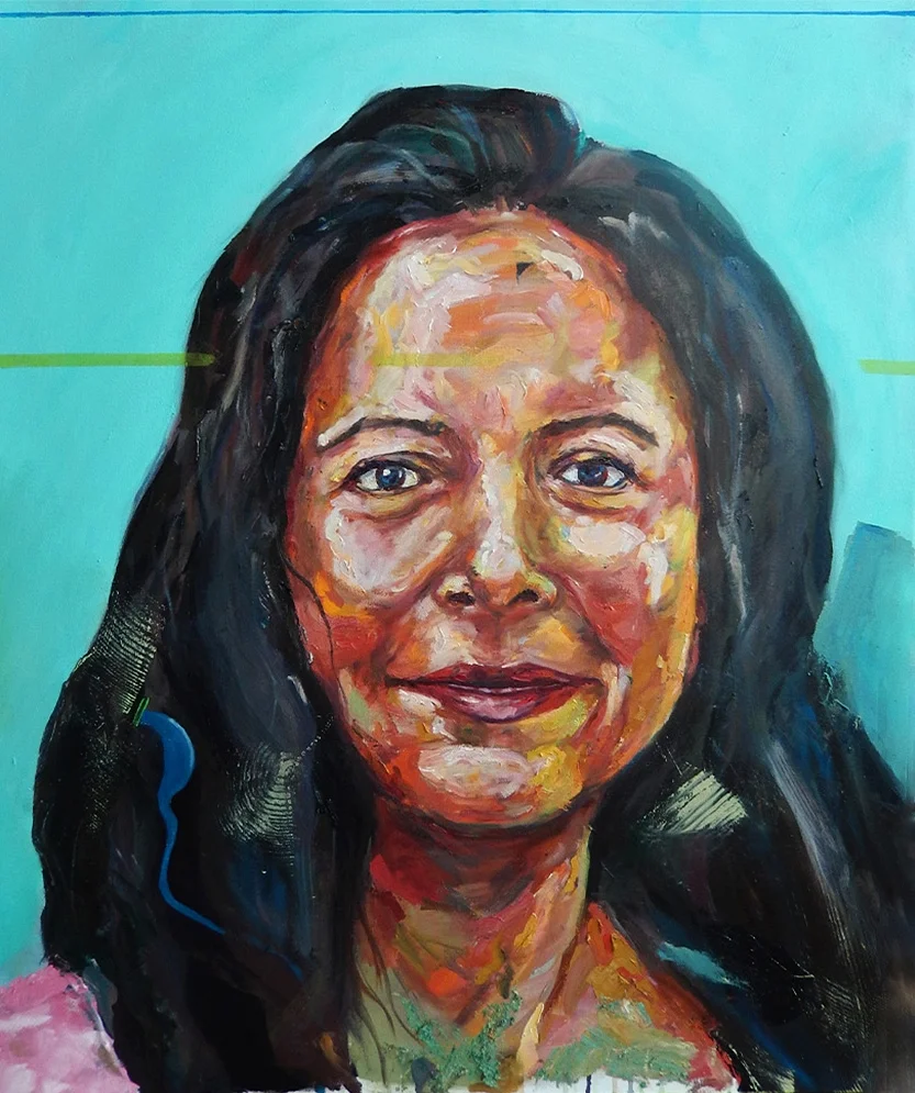 Mi Raiz (Artist's Mother), 2017, oil on canvas, 38 x 45 in