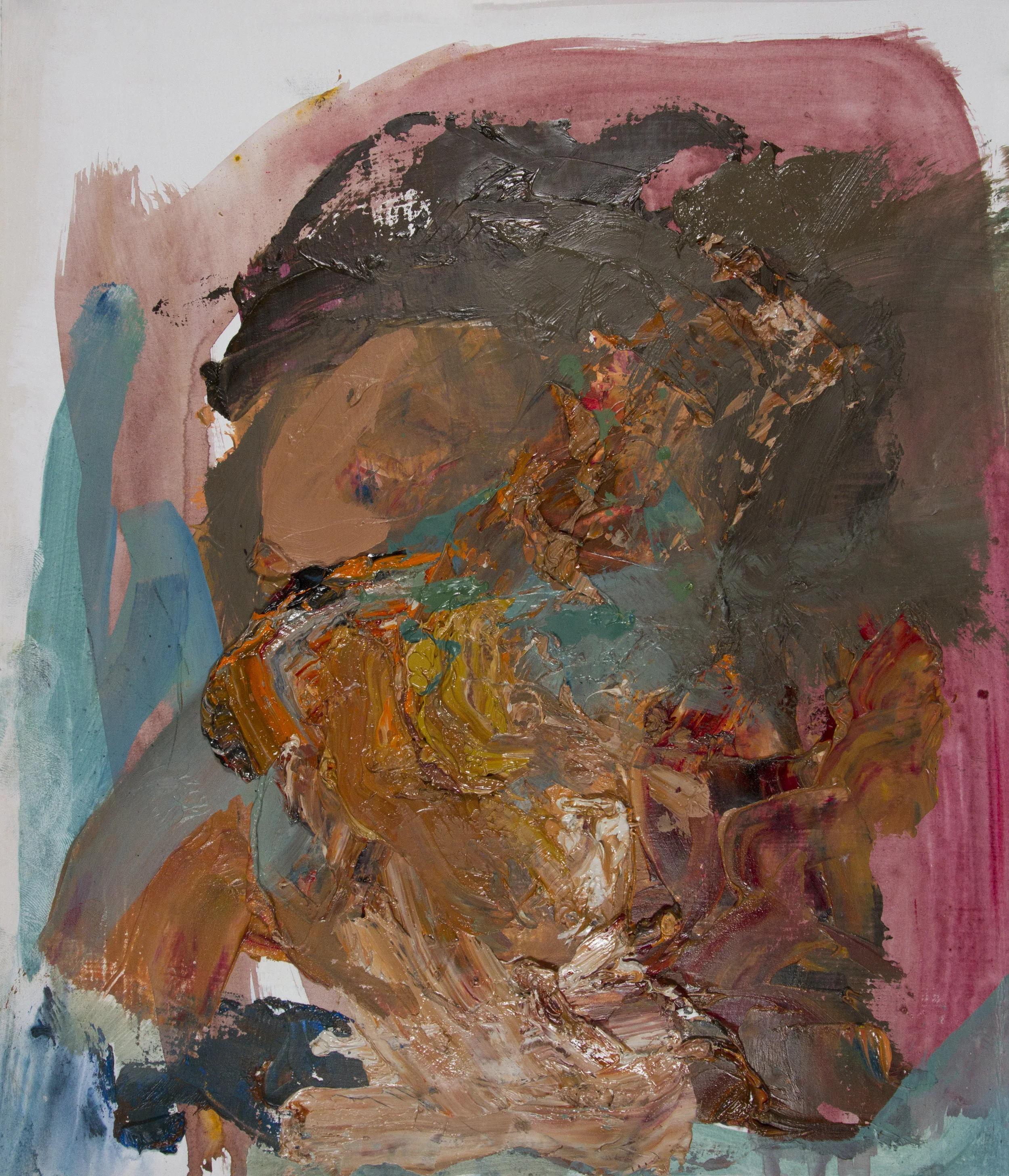 Self Portrait, 2017, Oil on paper 13 x 11in