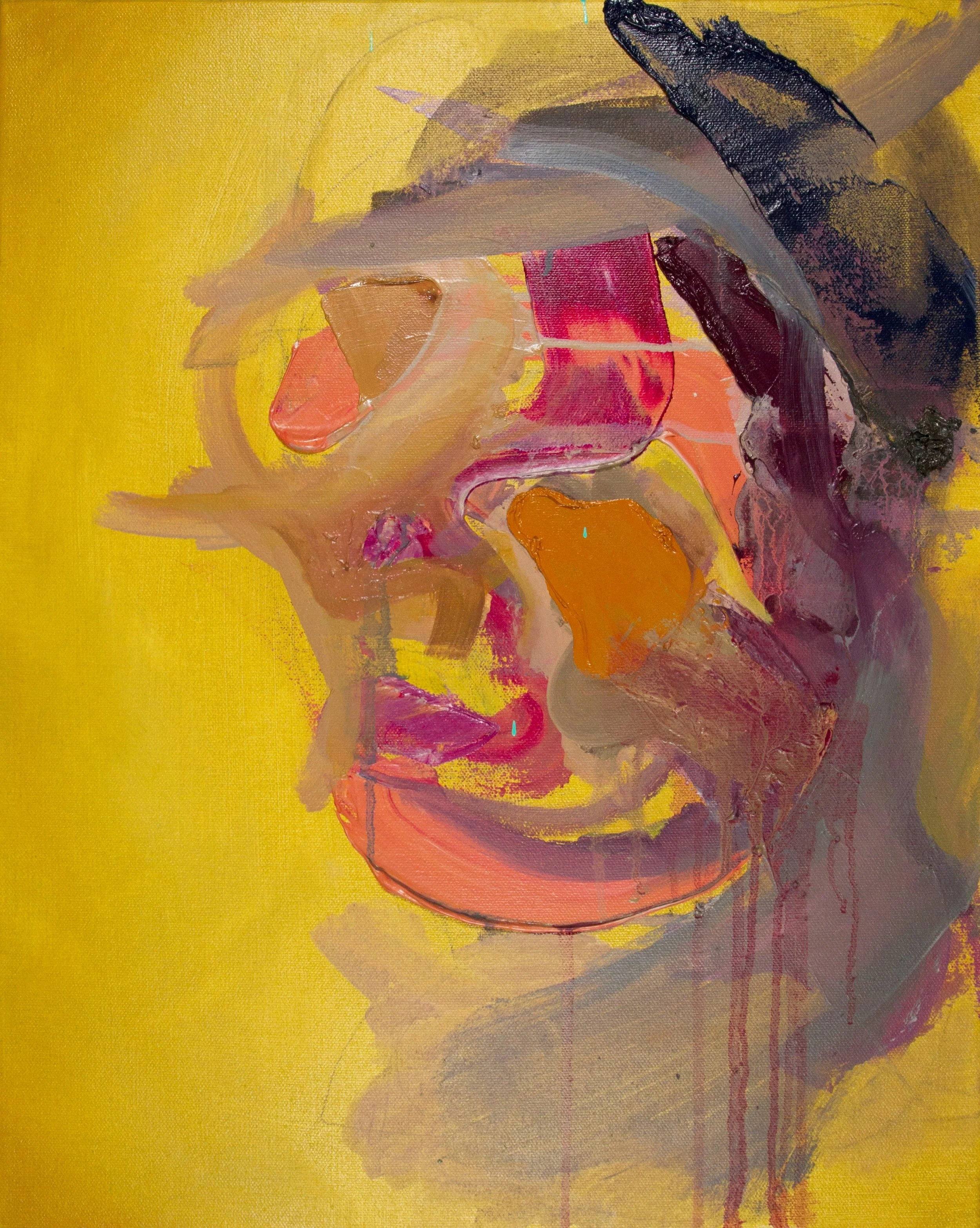 Peeled Portrait No. 1, 2017, oil and acrylic on canvas, 20 x 16 x 1.5 in