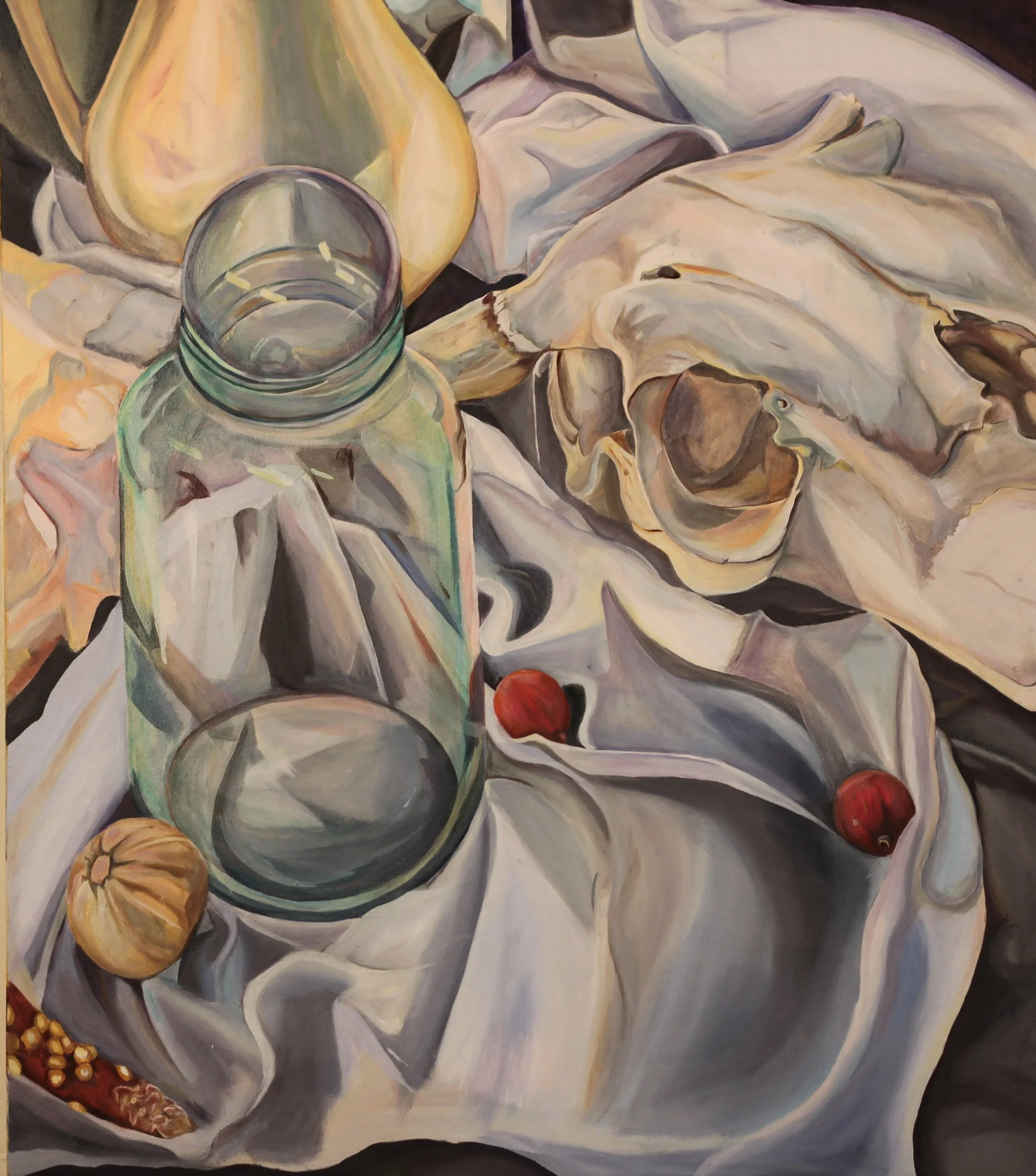 Still Life with Skull, 2014, oil on canvas 48 x 36 in