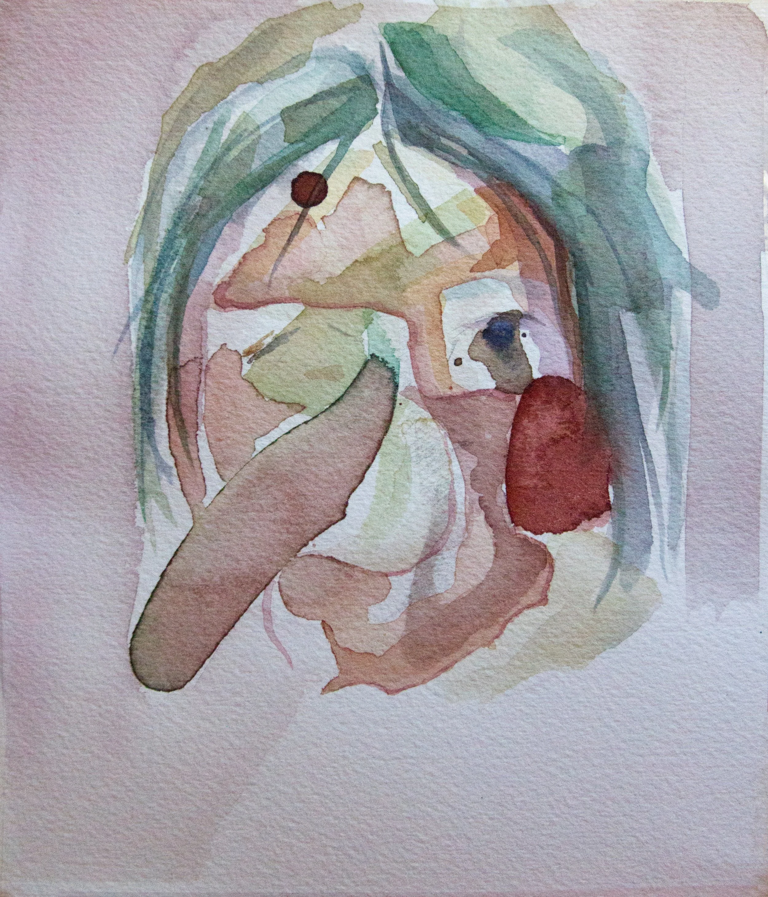 Peeled Study, 2018, watercolor on paper, 7 x 6 in