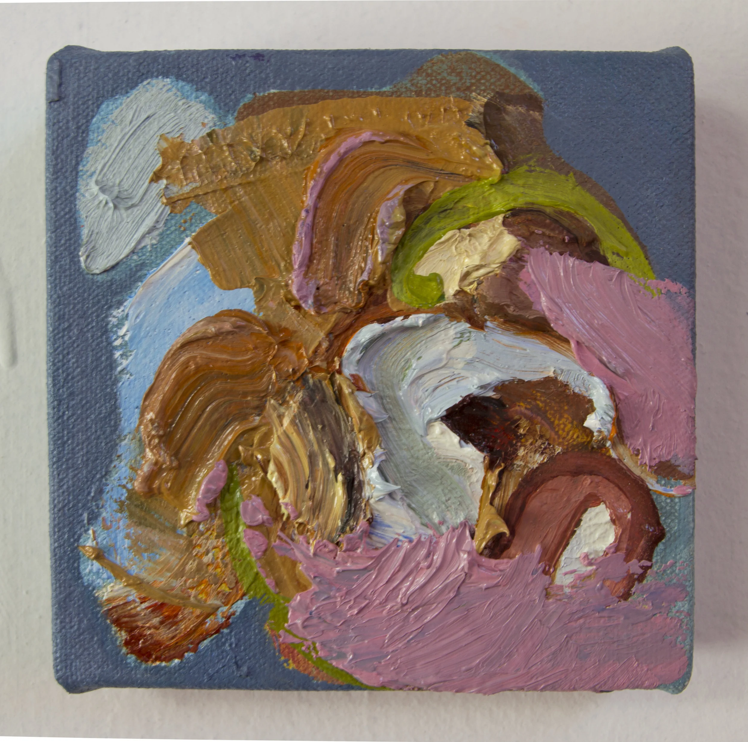 Currency No. 6, 2018, Oil on canvas, 4 x 4 in