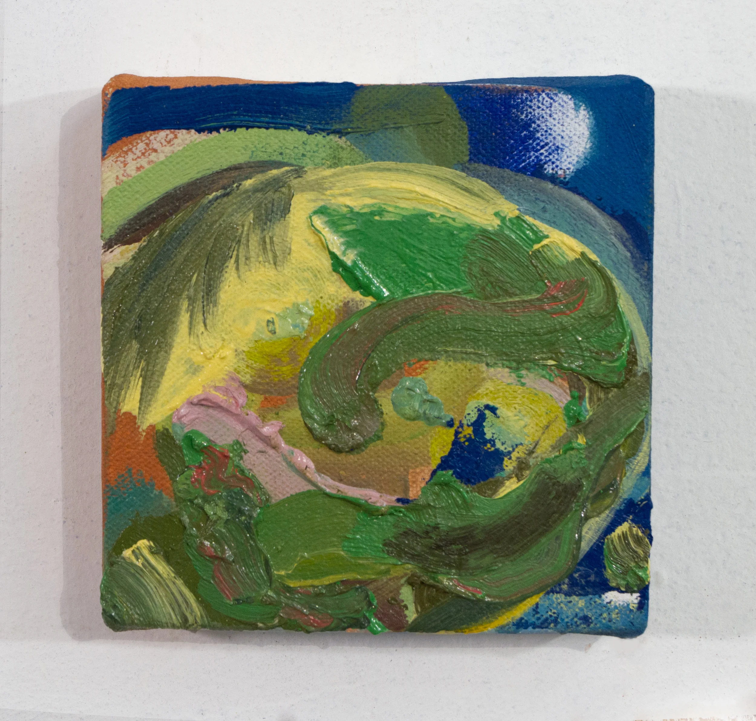 Currency No. 9, 2018, Oil on canvas, 4 x 4 in
