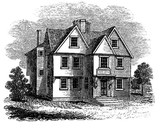 Julien's Restorator from Caleb Snow's History of Boston, 1828. Image Source: Wikicommons