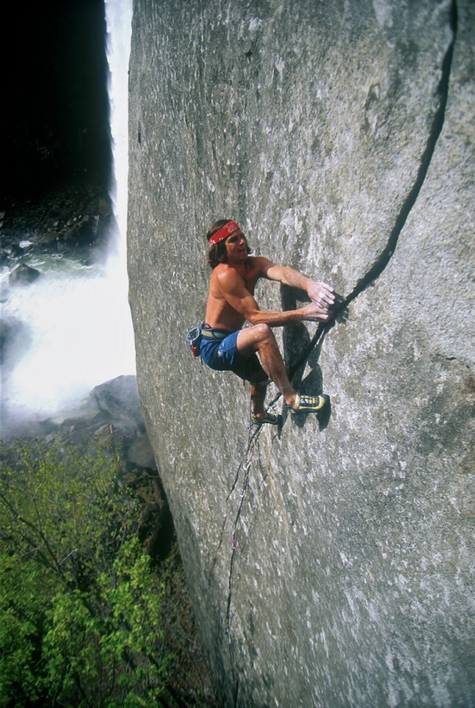 Ron Kauk climbing "Magic Line"