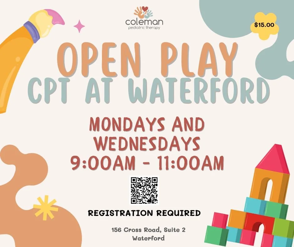 🎉 NEW OPEN PLAY ALERT at CPT Waterford! 🎉

Starting Monday, November 4th, and continuing every Monday and Wednesday throughout the entire month of November, you can enjoy two full hours of fun in our amazing rooms:

🏰 Castle Room
✨ Sensory Room
🎭